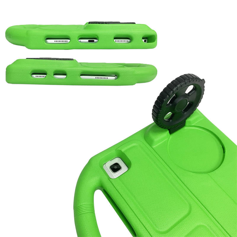 Wheel Samsung Tablet Case For Tab S P6 Lite/A7 (2020)/S5E (2019) Shockproof Stand Cover With Handle Stand-Green