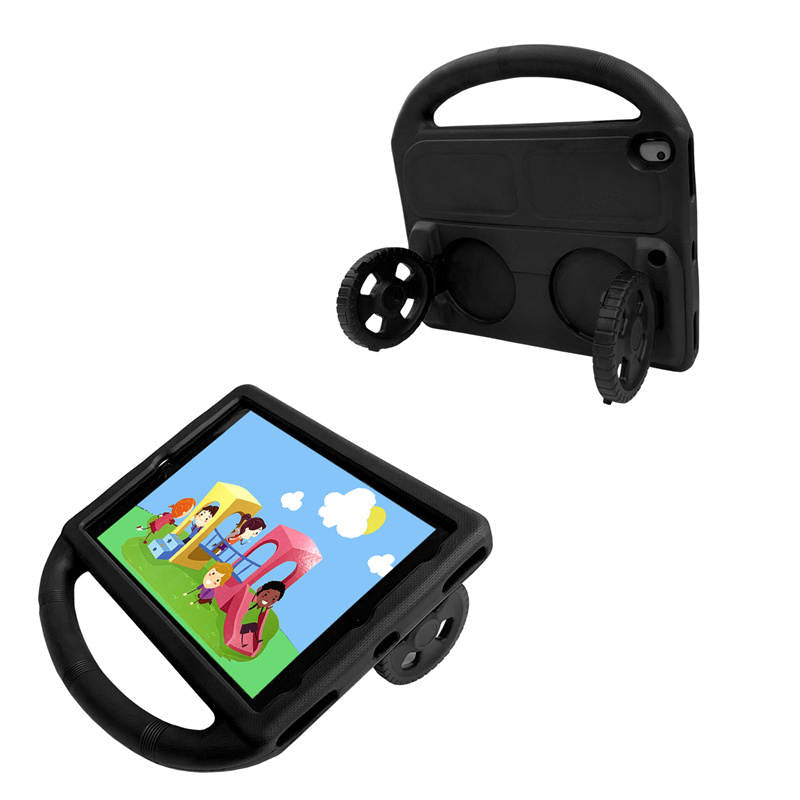Wheel iPad Case For iPad 7/8/9 Air 3 Pro 10.5 inch Shockproof Stand Cover With Handle Stand-Black