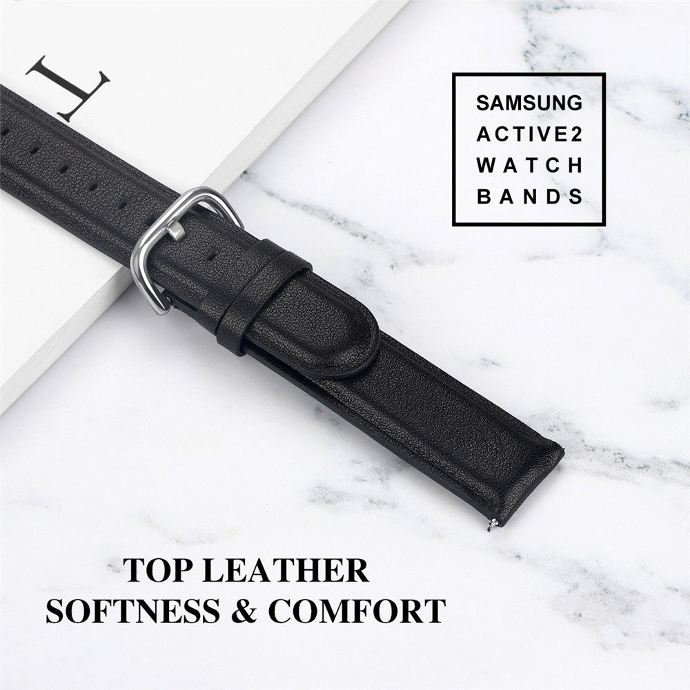 Fashion Leather Watch Band For Samsung Galaxy Watch 42/46mm Gear S3 Frontier/Classic(Black)