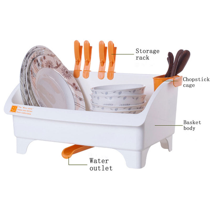 Dish Draining Rack Plastic Kitchen Cutlery Storage Organizer