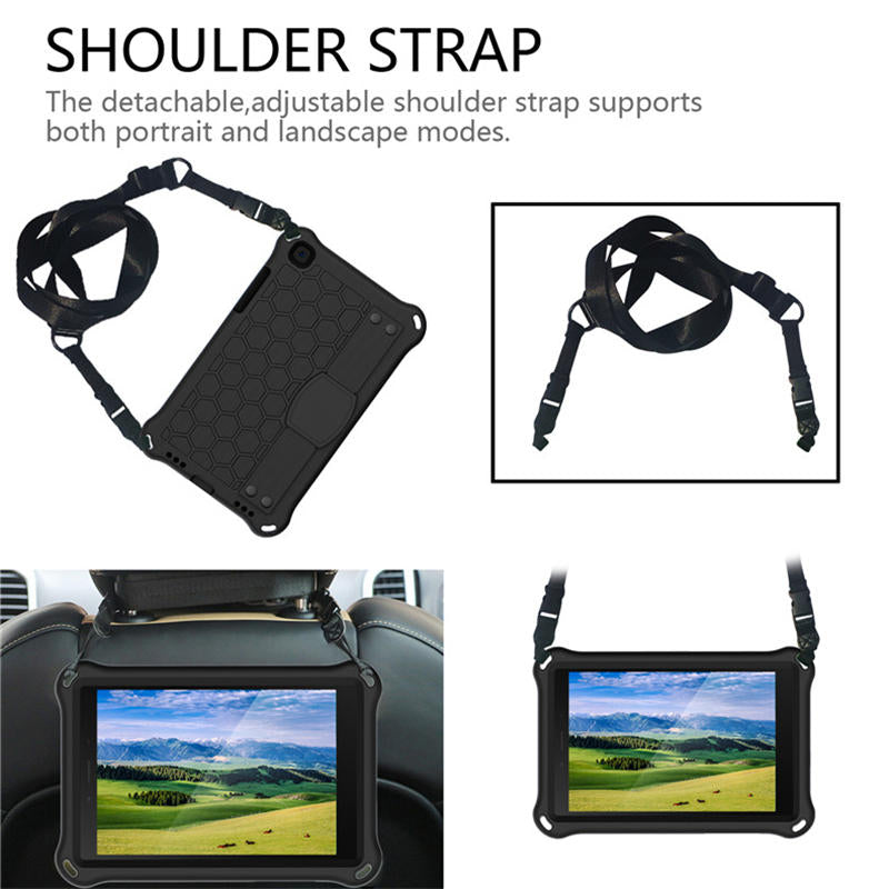 Hive SamSung Tab A 8.0 T380/T385/T387/T377/T330 Tablet Case Durable Stand Cover With Shoulder Strap-Black