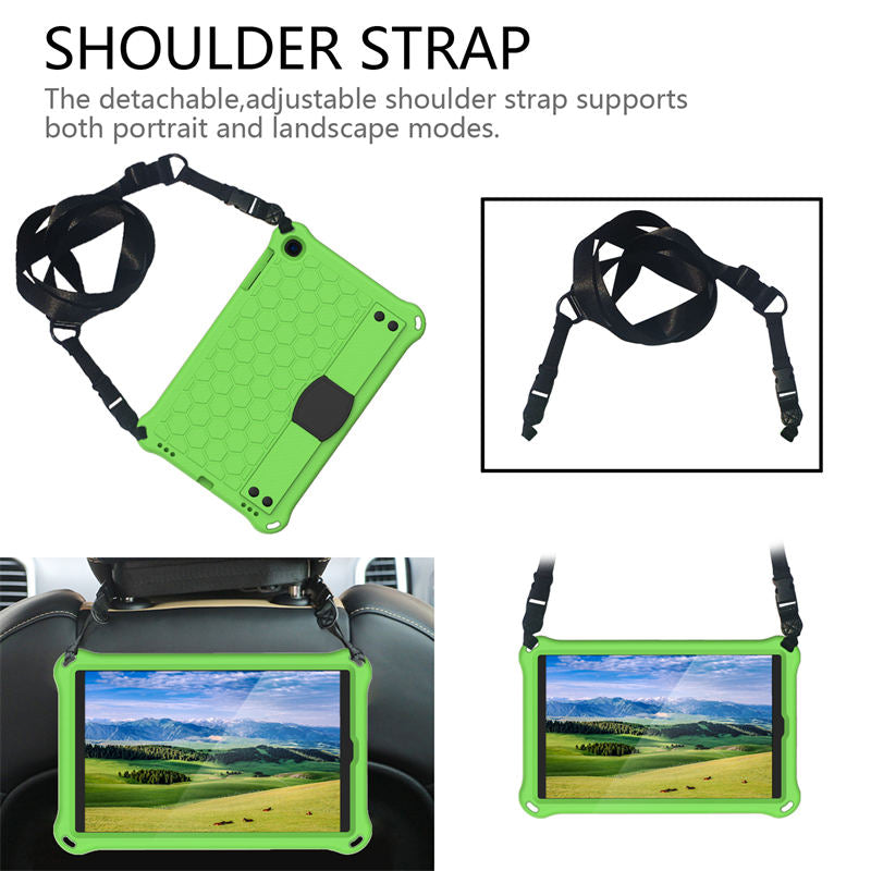 Hive SamSung Tab A 10.1 T510/T515(2019) Tablet Case Durable Stand Cover With Shoulder Strap-GreenBlack