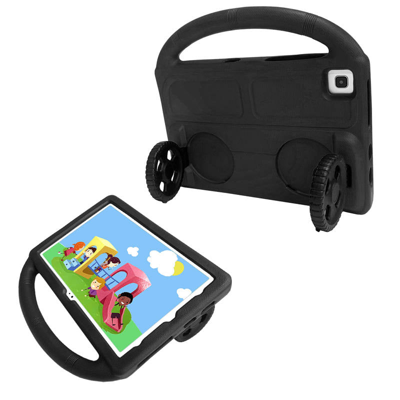 Wheel Samsung Tablet Case For Tab S P6 Lite/A7 (2020)/S5E (2019) Shockproof Stand Cover With Handle Stand-Black