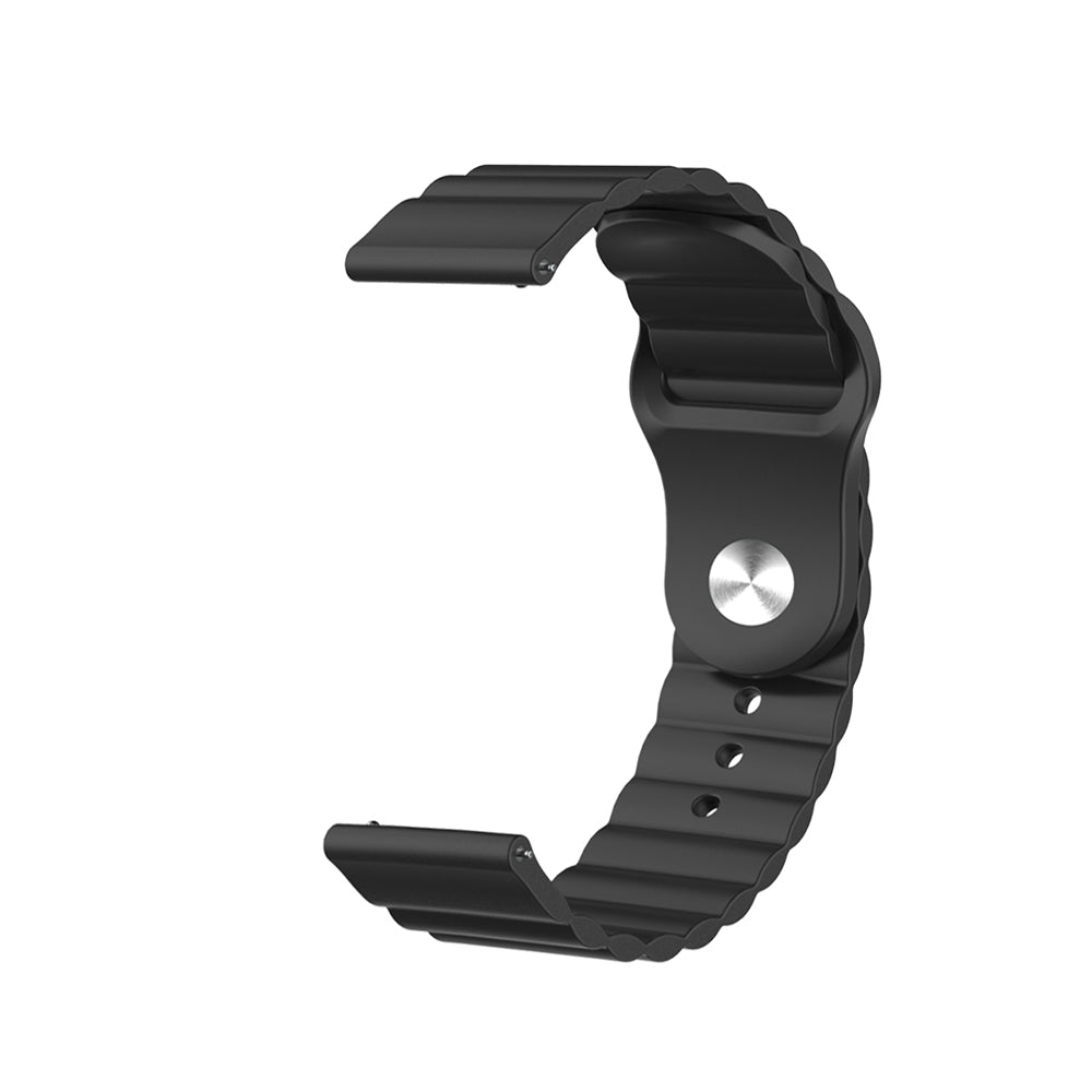 Wave Style Silicone Watch Band For Samsung Galaxy Watch 42/46mm Gear S3 Frontier/Classic(Black)