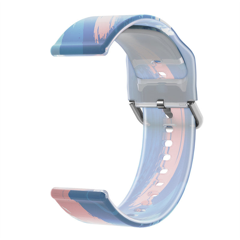 Semi Frosted Watch Strap Transparent Rainbow for Samsung Huawei Watch-05