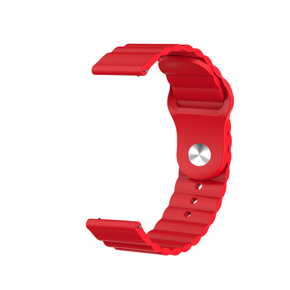 Wave Style Silicone Watch Band For Samsung Galaxy Watch 42/46mm Gear S3 Frontier/Classic(Red)