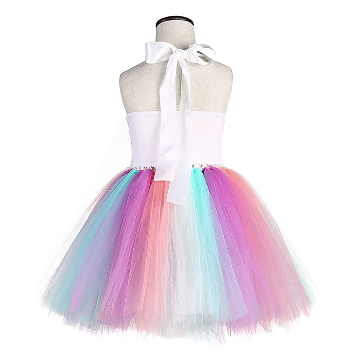 Sequin Unicorn Dress for Girls with Pink Headband Birthday Easter Gifts Dance Dresses-Pink