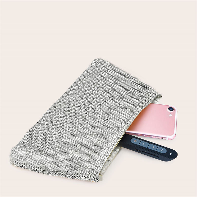 Rhinestone Clutch Purses for Women Bling Evening Bag-Silver