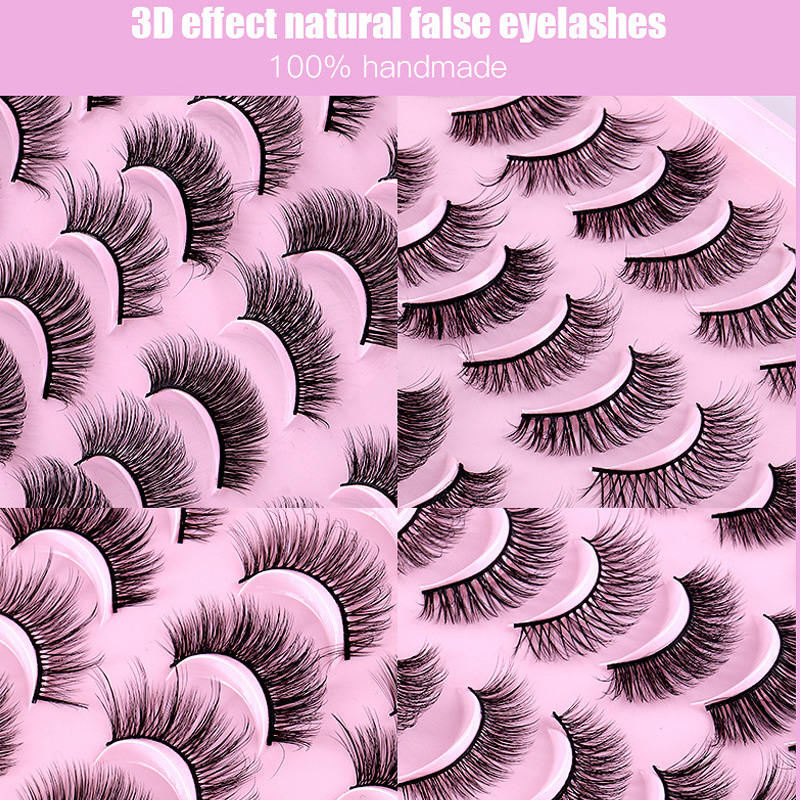 20 Pairs of False Eyelashes Mixed Natural Thick Cat Eye Lashes