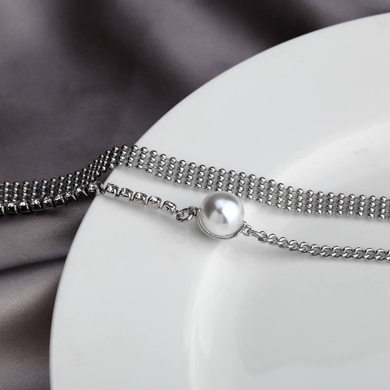 Simple Multilayer Pearl Pendant Necklace For Women