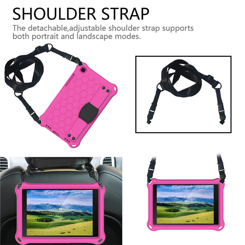 Hive SamSung Tab A 8.0 T380/T385/T387/T377/T330 Tablet Case Durable Stand Cover With Shoulder Strap-RoseBlack