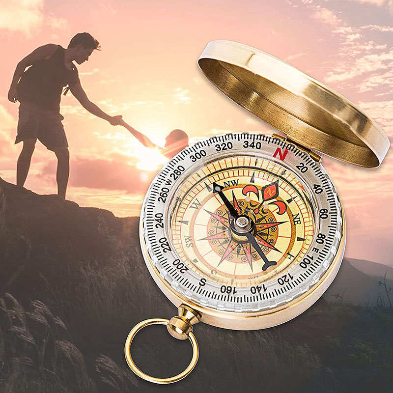 Camping Survival Pocket Compass with Luminous for Hiking