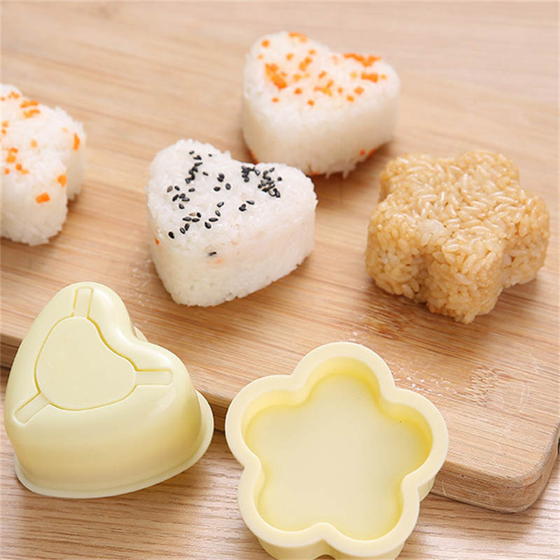 2 Pcs Rice Ball Mold Heart-Shaped Sushi Mold for Bento or Japanese Boxed Meal