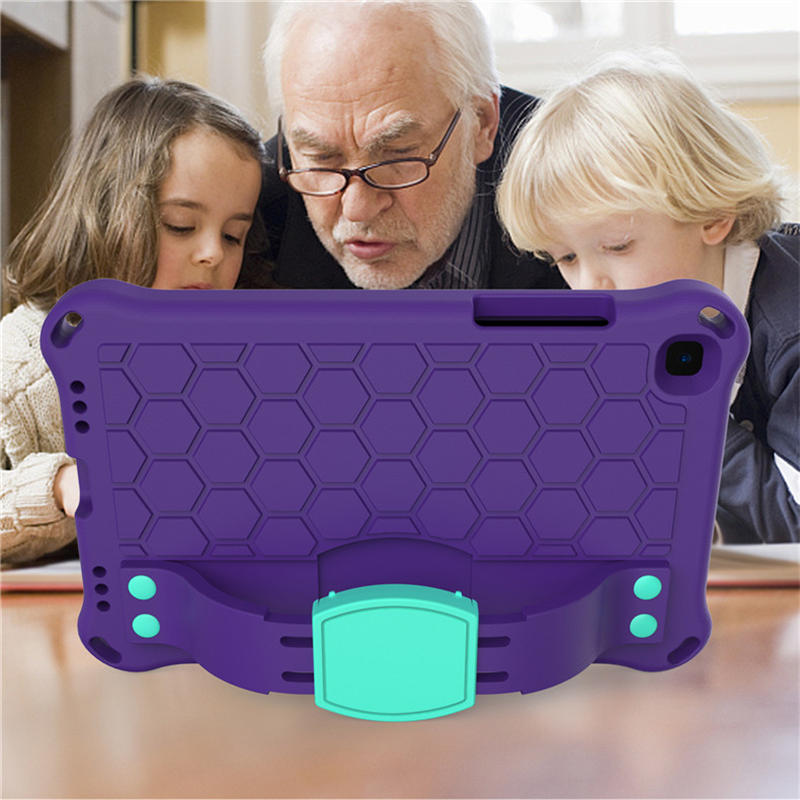 Hive SamSung Tab A 8.0 T290/T295 (2019) Tablet Case Durable Stand Cover With Shoulder Strap-PurpleAqua