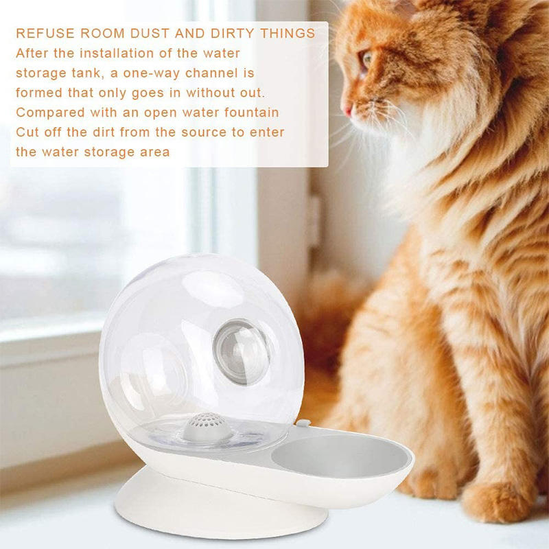 Pet Water Dispenser Bubble Snail Shaped Water Feeder Automatic Drinking-Grey