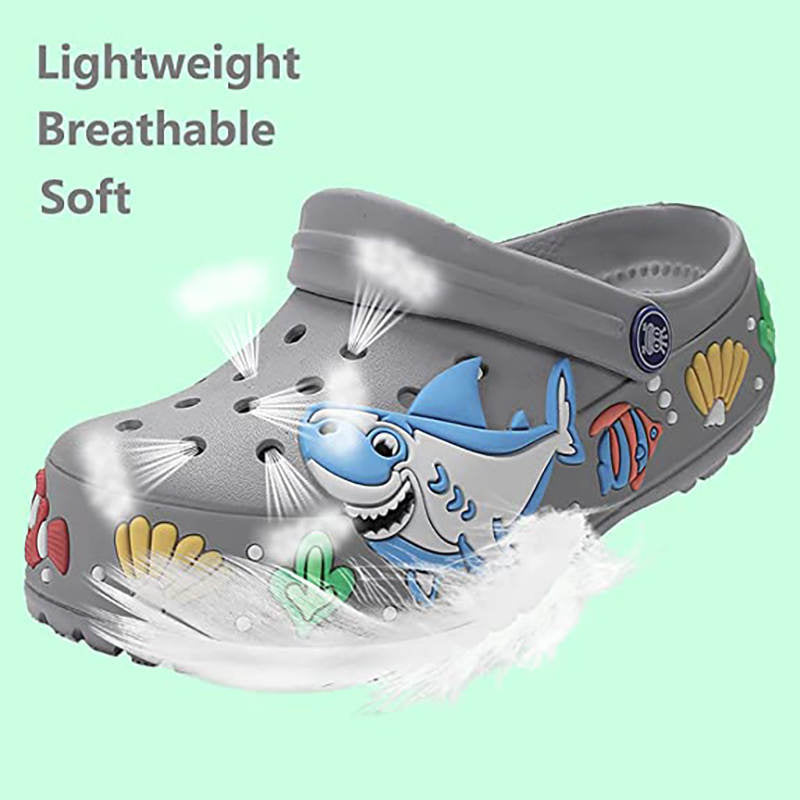 Girls Boys Lightweight Cartoon Shark Non-slip Sandals Beach Pool Shower Slippers-Pink