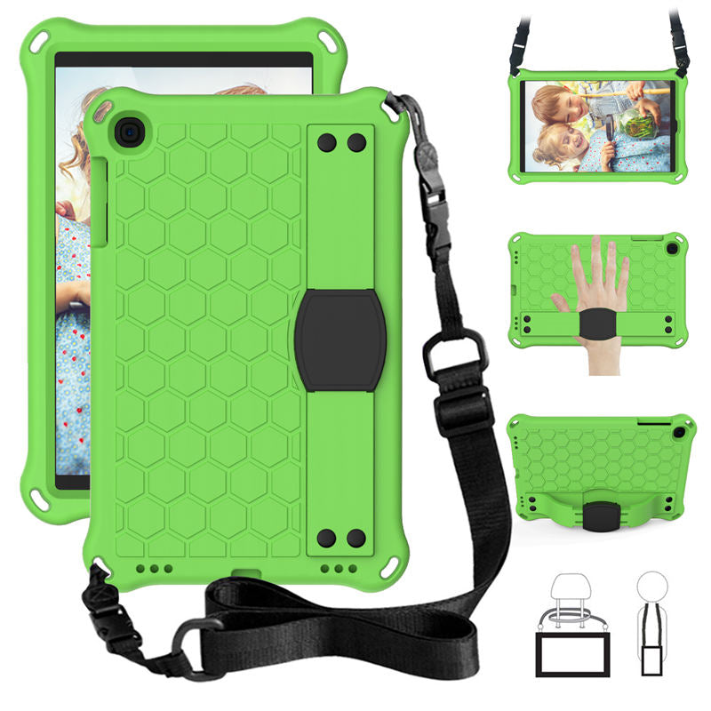 Hive SamSung Tab A 10.1 T510/T515(2019) Tablet Case Durable Stand Cover With Shoulder Strap-GreenBlack