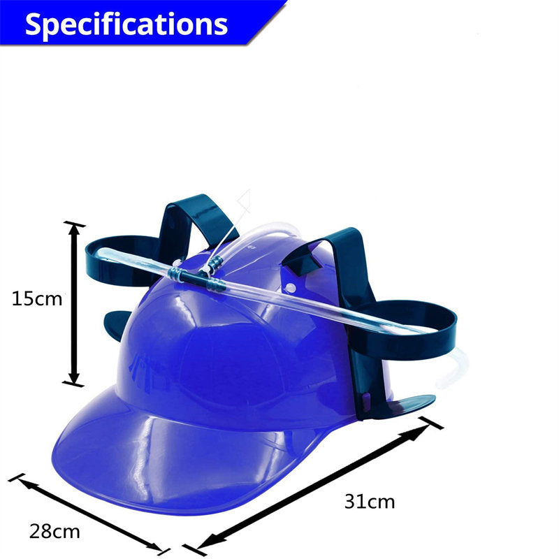 2 Packs Beer Helmet Drinking Hat The Beer Hat Drinking Holder or Soda Drink Hat Party Fun Beverage Gadgets-Blue