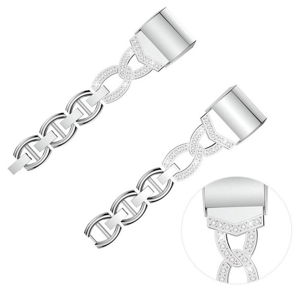 VO Bling Stainless Steel Apple Watch Band Adjustable Wristbands for Apple IWatch Series SE/1/2/3/4/5/6 For Women-Silver