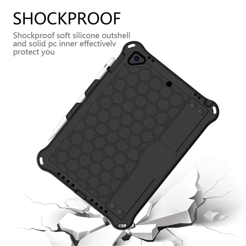 Hive iPad Case For iPad 5/6/Pro 9.7/iPad9.7 Durable Stand Cover With Shoulder Strap-Black
