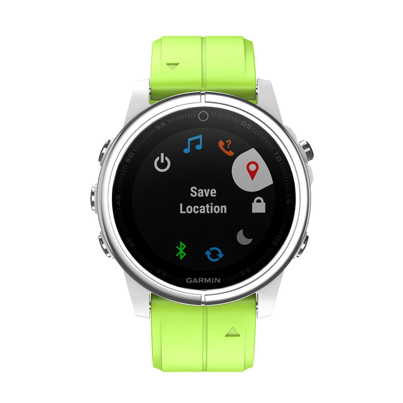 Silicone Replacement Band 20mm Quick Release Easy Fit For Garmin Fenix 5S/5S Plus/6S/6S Pro Smartwatch Black Steel Buckle-Lime