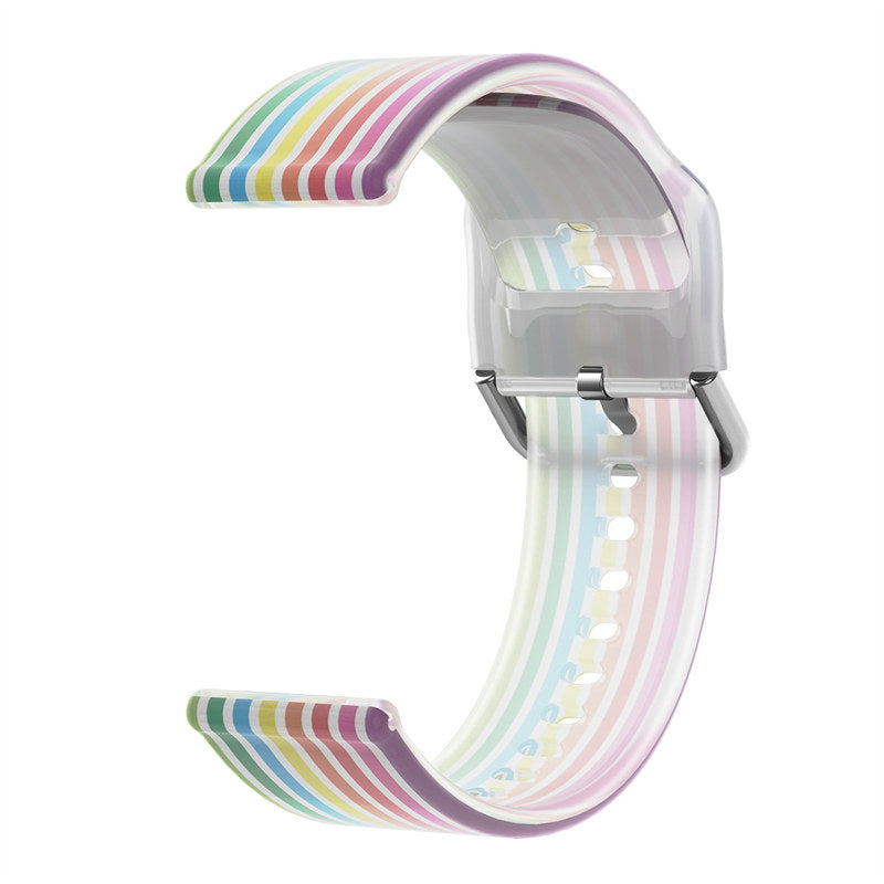 Semi Frosted Watch Strap Transparent Rainbow for Samsung Huawei Watch-09