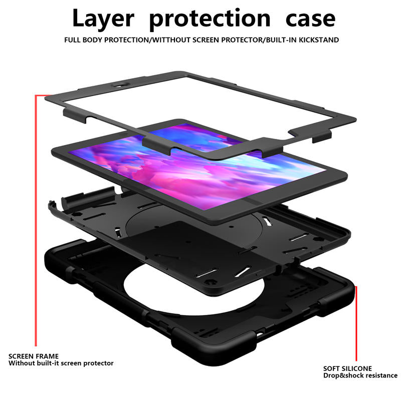 iPad Case For iPad 9.7/Air 2 with 360¡ãSwivel Stand-Black