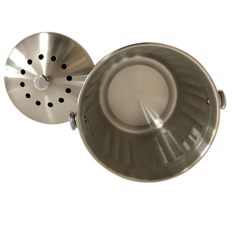 Stainless Steel Compost Bin for Kitchen Countertop Includes Charcoal Filter