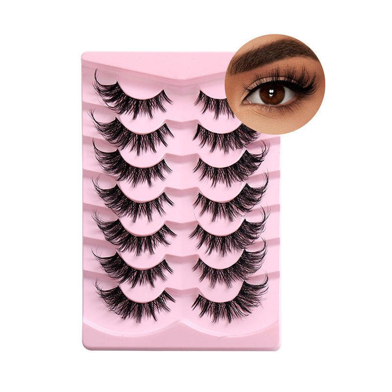 False Eyelashes Fluffy Faux Mink Lashes Fox Eye Curled Lashes 7 Pairs Pack-HYL19
