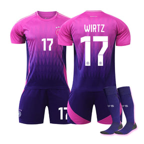 WIRTZ #17 Germany Away Jersey Soccer Jersey Kit Football T-shirt Set for Adult Kids