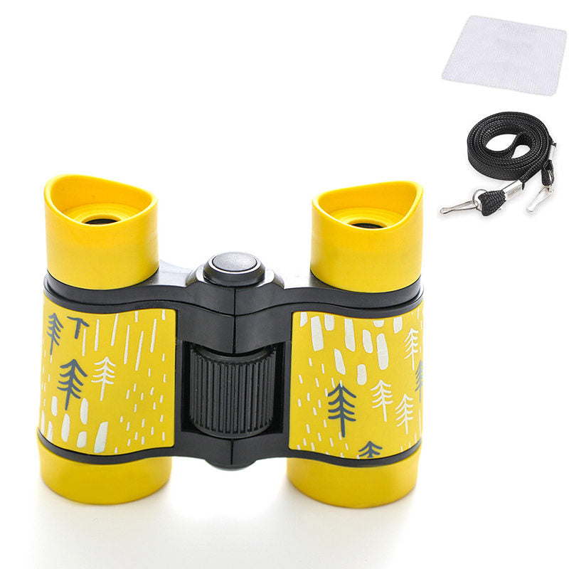 Binoculars Toy for Kids 4x30 Shock Proof Children Gifts for Outdoor Play-Yellow
