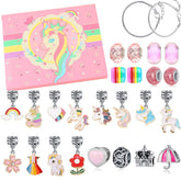 Unicorn Bracelet Making Kit Includes 24 Charms and 2 Chains for Girls