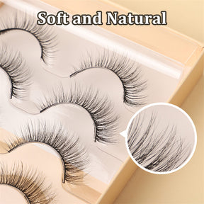 Natural False Eyelashes Wispy Fluffy Lashes Reusable Tapered End Technology Fake Lashes 5 Pairs (F05)