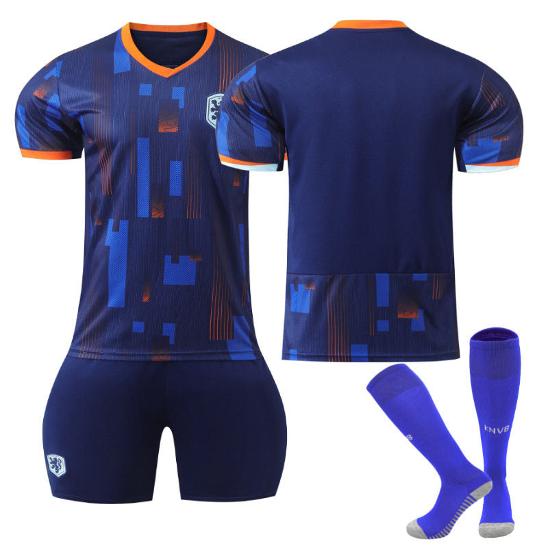 Netherlands Away Jersey Soccer Jersey Kit Football T-shirt Set for Adult Kids