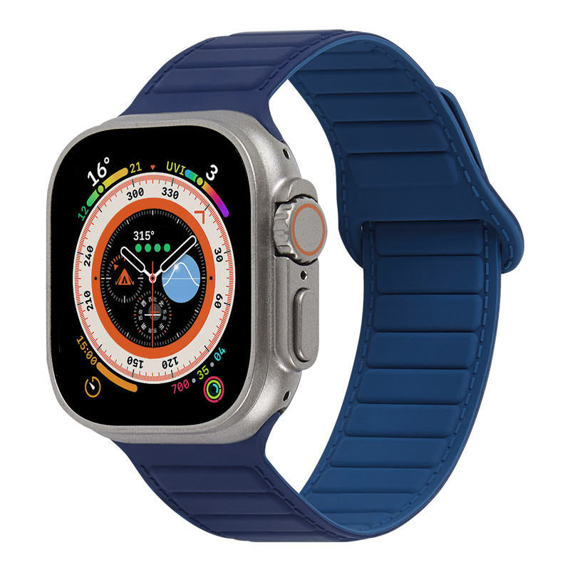 Silicone Magnetic Watch Bands Adjustable Loop Strap for Apple Watch-9