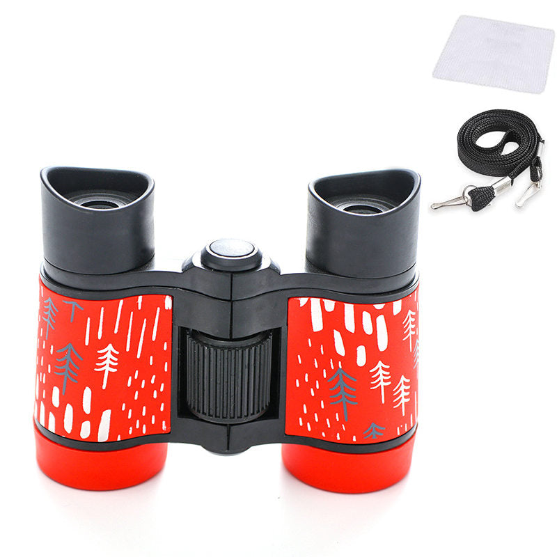 Binoculars Toy for Kids 4x30 Shock Proof Children Gifts for Outdoor Play-Red