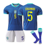 CASEMIRO #5 Brazilian Away Jersey Soccer Jersey Kit Football T-shirt Set for Adult Kids