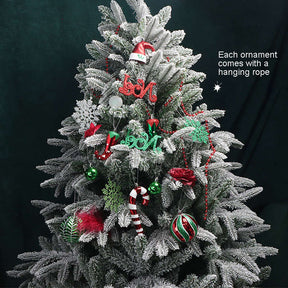 70 Pcs Xmas Tree Ornaments Assorted Shapes for Holiday Party Decor-Red Green White