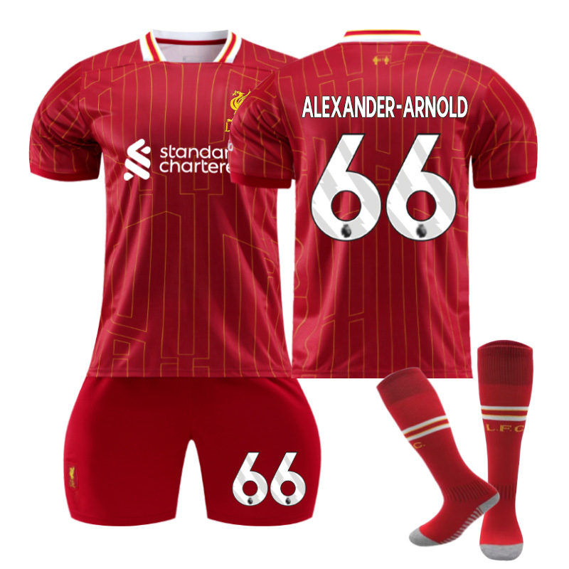 ALEXANDER-ARNOLD #66 Liverpool Club Home Jersey Soccer Jersey Kit Football T-shirt Set for Adult Kids