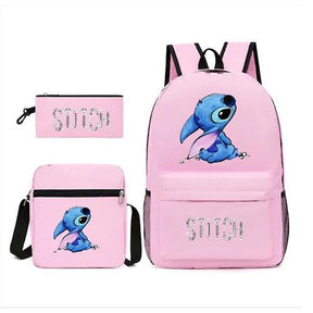 Cute Backpack Students Kid's Schoolbag Shoulder Bag Pen Bag Three Piece Set -Pink