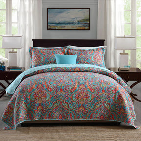 King And Super King Size Bed Luxury 100% Cotton Coverlet Bedspread Set Comforter Quilt Throw 250x270cm Bright Colours