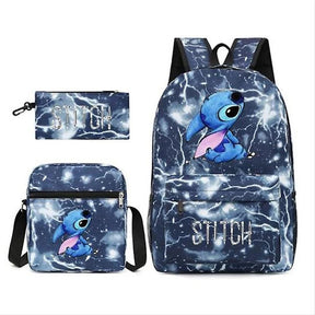 Cute Backpack Students Kid's Schoolbag Shoulder Bag Pen Bag Three Piece Set -Thunder