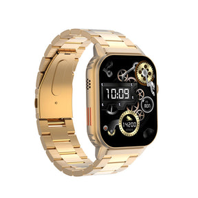 HD Screen Smart Watch 2.01 Inch with Waterproof HRV Fitness Tracker-Gold