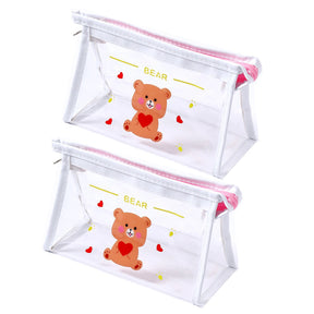 Transparent Waterproof Pencil Case Cosmetic Bag Organizer With Zipper-1