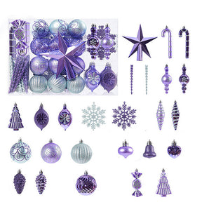 88 Pcs Christmas Balls Ornaments with Hang Rope Home Party Decor-Purple