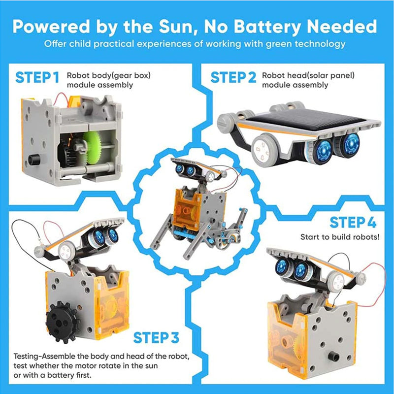 STEM 12-in-1 Solar Robot Toys DIY Building Science Experiment Kit for Kids