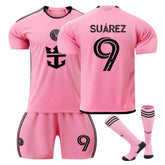 SUAREZ #9 Miami Club Home Soccer Jersey Kit Football T-shirt Set for Adult Kids