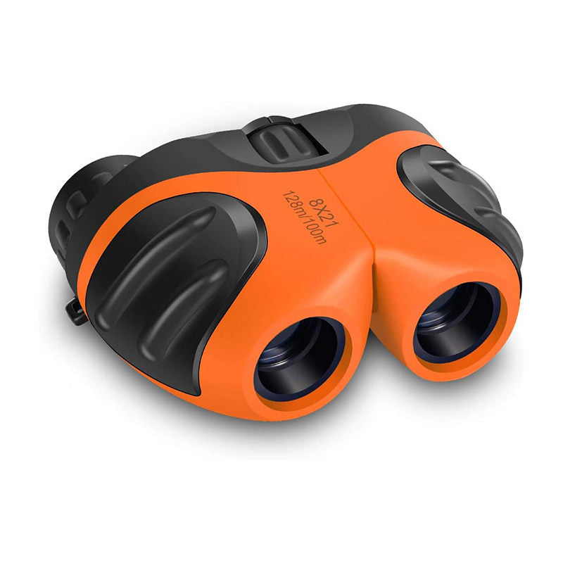Kids Binoculars 8x21 Compact Waterproof for Age 3-12 Explore Nature-Orange