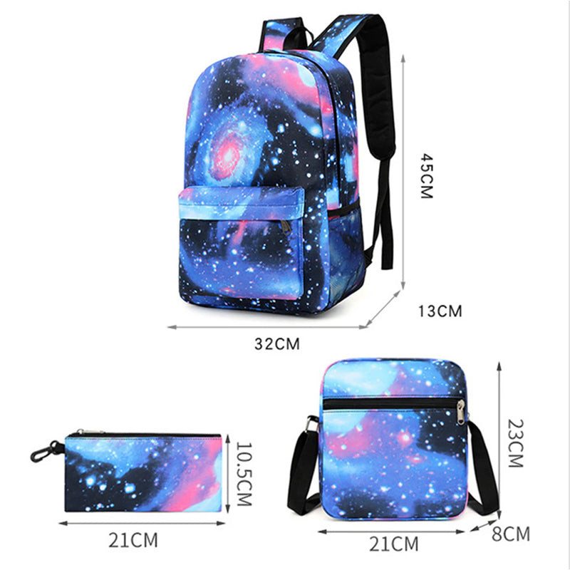 Cute Backpack Students Kid's Schoolbag Shoulder Bag Pen Bag Three Piece Set -Red