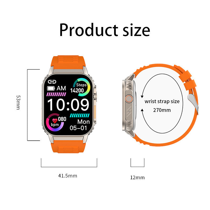 Bluetooth Smart Watch with Blood Pressure and Heart Rate Monitoring-Orange